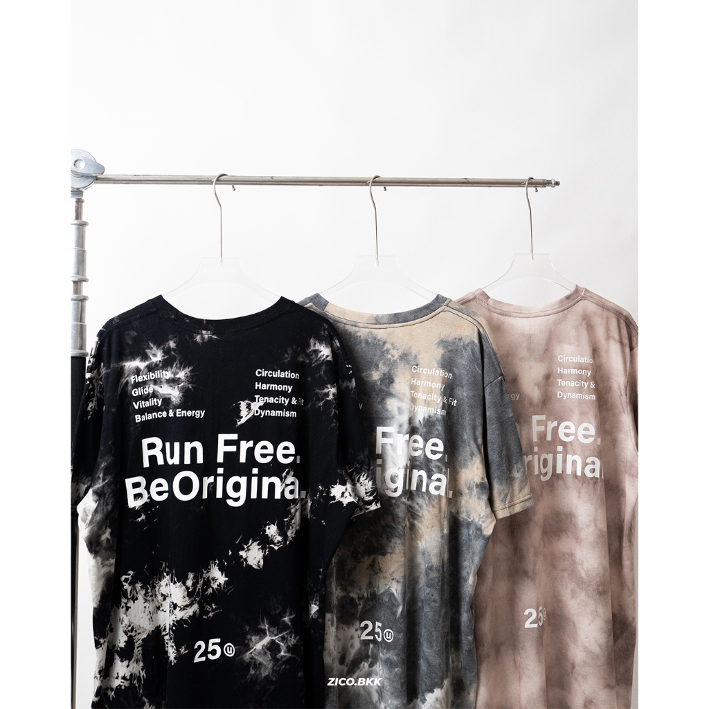 EOU Tie-dye Tee — “Run Free. Be Original.”
