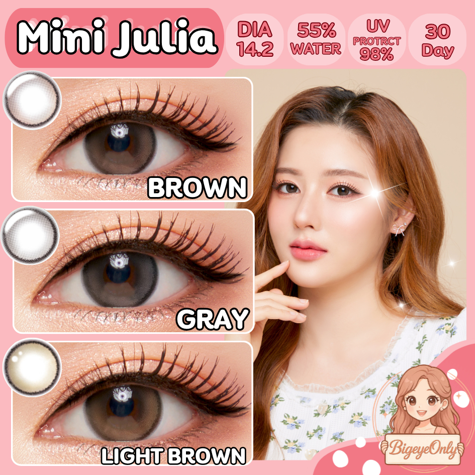 Kitty Kawaii  : Mini Julia คอนแทคเลนส์ ขนาดมินิ ✨  Brown/ Light Brown / Gray  🌷ขายดีมาก