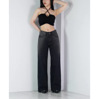 VALAW - Lowy Jeans กางเกงยีนส์เอวต่ำขากระบอกกลางกึ่งใหญ่