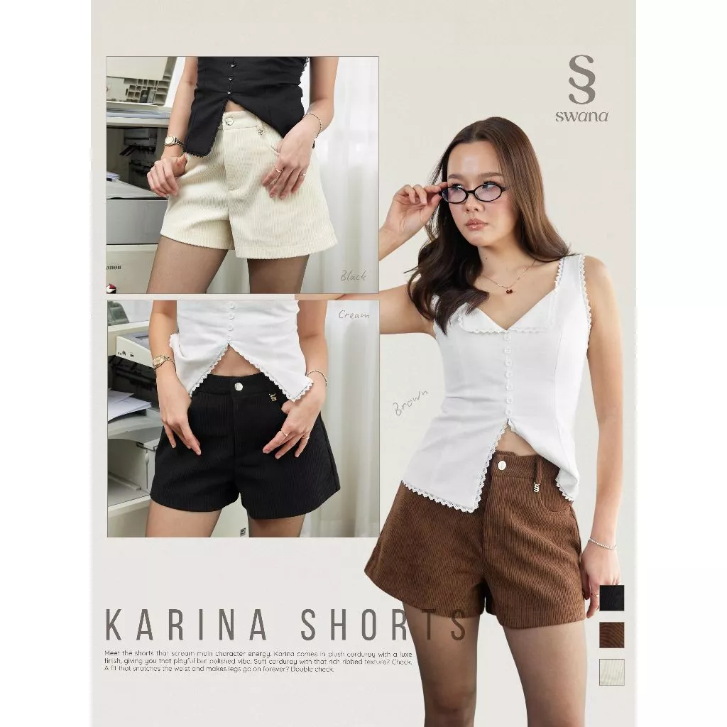 Swana.ss - Karina short XS-2XL 💖🐰 กางเกงขาสั้นผ้าลูกฟูก