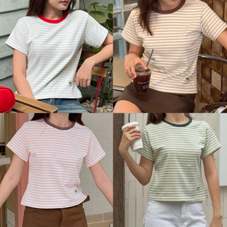 myyoungs - Stripe Baby Tee เสื้อยืดลายทาง (ผ้ารุ่นยืดได้เยอะ…