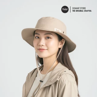 G001 Beige หมวกเดินป่า หมวกบักเก็ต มีสาย สไตล์ญี่ปุ่น ทรงสวย เบา ใส่สบาย