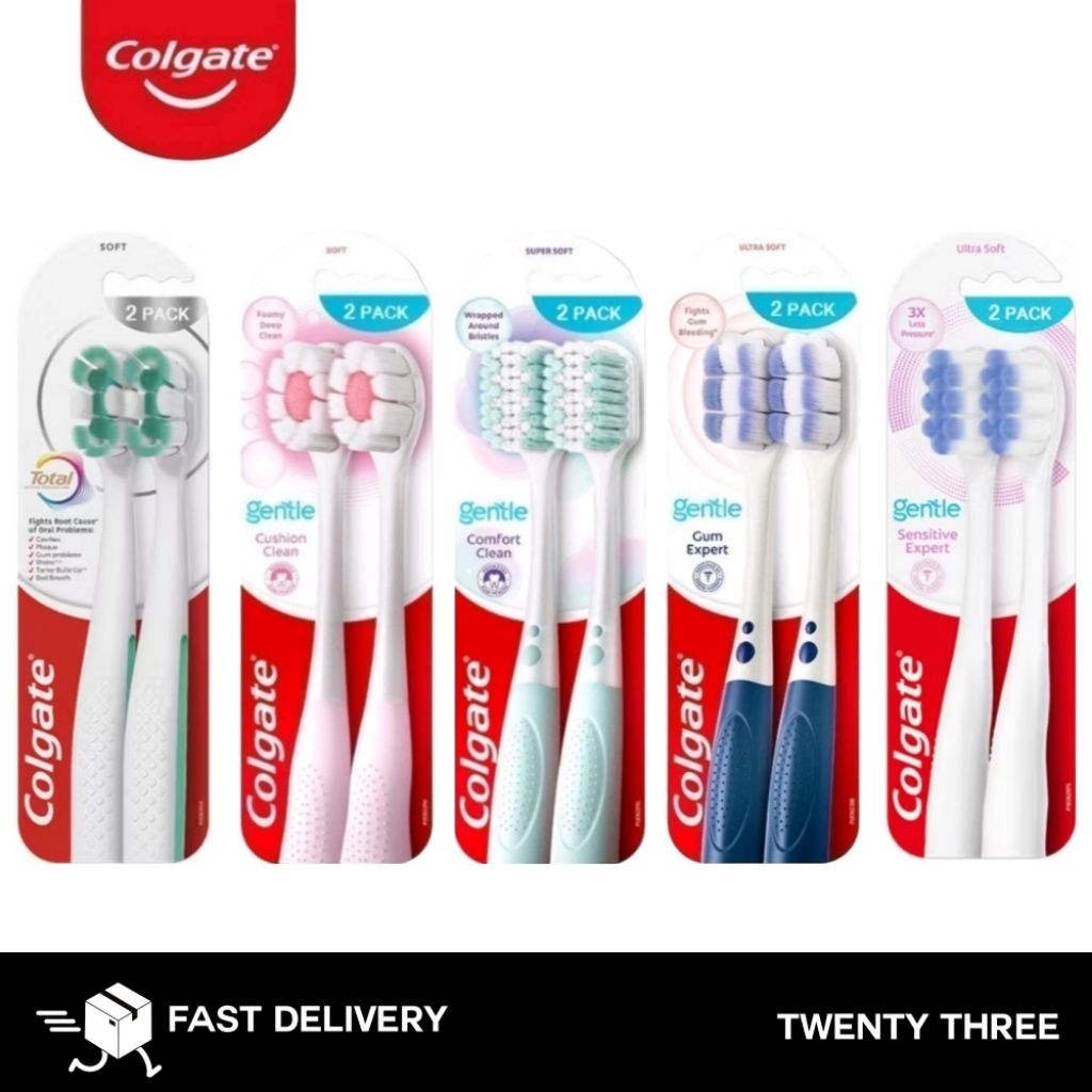 Colgate Gentle Gum Expert Toothbrush คอลเกต แปรงสีฟัน แปรงคอลเกต เจนเทิล เซนซิทีฟ เอ็กซ์เปิร์ต แปรงแพ็คคู่ แปรงคู่