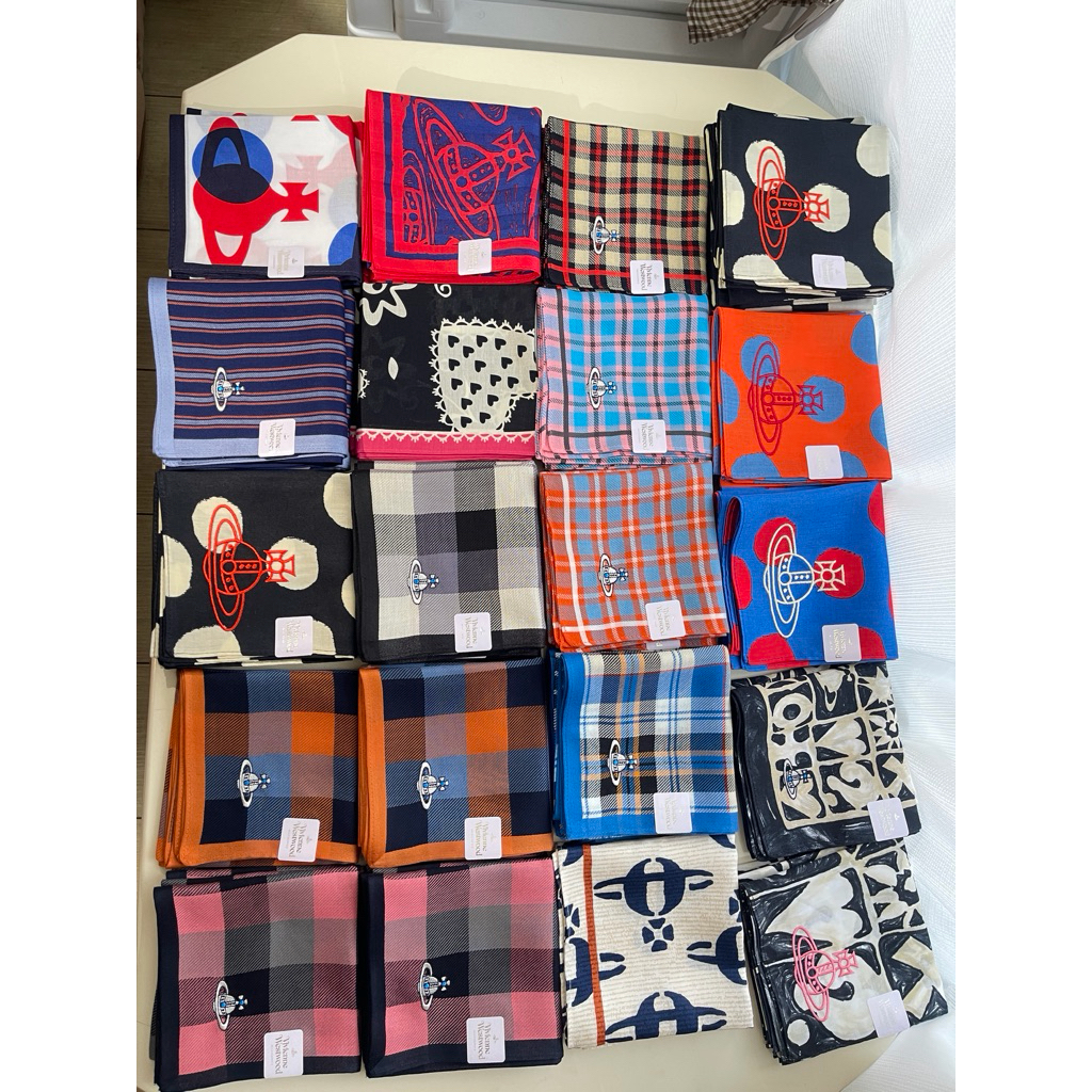 🌟แถมซองทุกผืน🌟ใช้โค้ดลด 2ต่อ❗️vivienne westwood ผ้าเช็ดหน้าวิเวียน #polo #ผ้าเช็ดหน้าวิเวียน