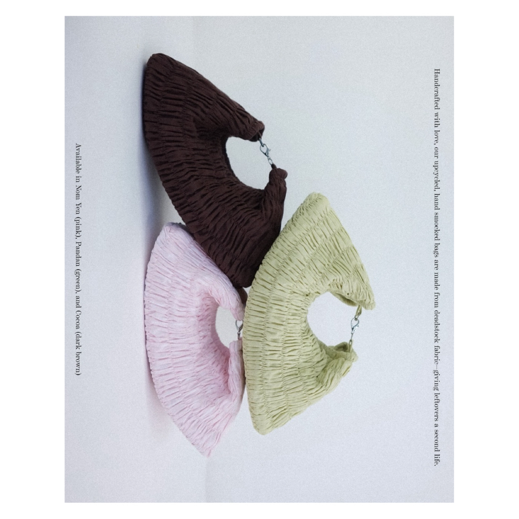 Faminous Cocoa Pandan Nomyen Handmade Bag กระเป๋าพร้อมสายสะพาย (โปรวันนี้แถมพวงกุญแจPoodle)