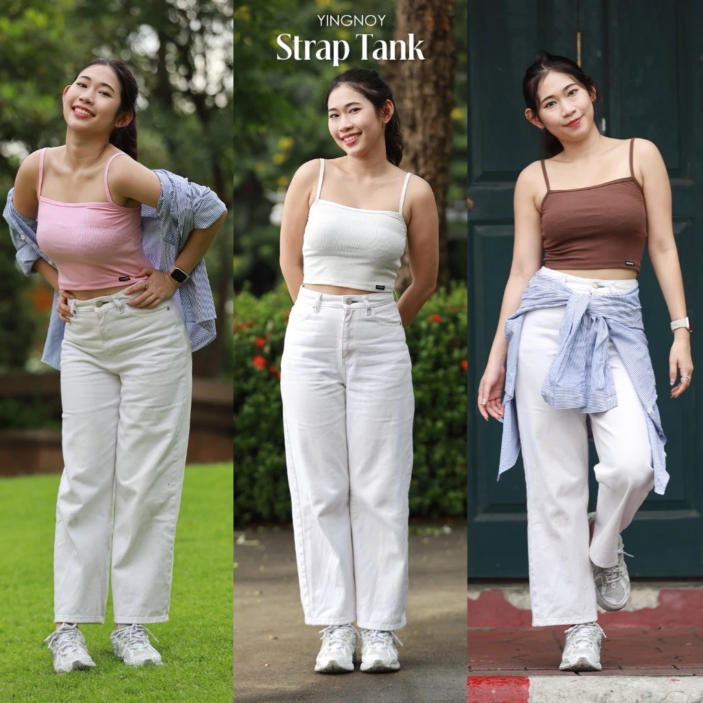 Strap Tank | เสื้อกล้ามสายเดี่ยวผู้หญิง ทรงเข้ารูป สไตล์มินิมอล รวมสี