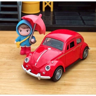 ส่งจากไทย‼️โมเดลรถเต่า Beetle รถเหล็ก ยาว 11.5 ซม. ไม่มีกล่อง มีลาน เปิดประตูได้ รถคลาสสิค