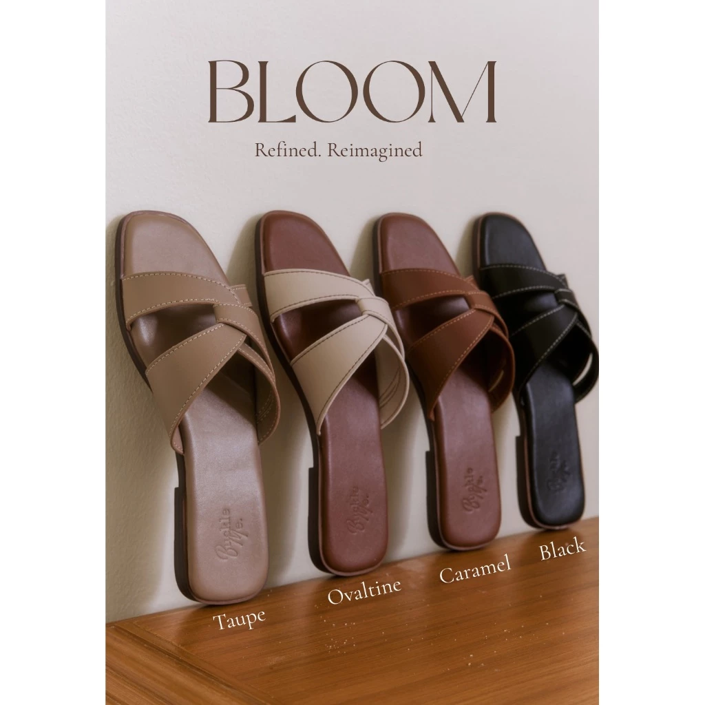 (พร้อมส่ง)Bloom รองเท้าแตะสุดหรู หนังแท้สุดพรีเมี่ยม เส้นประเย็บขอบ สวยมาก พื้นนุ่มกว่าเดิม