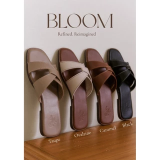 (พร้อมส่ง)Bloom รองเท้าแตะสุดหรู หนังแท้สุดพรีเมี่ยม เส้นประเย็บขอบ สวยมาก พื้นนุ่มกว่าเดิม