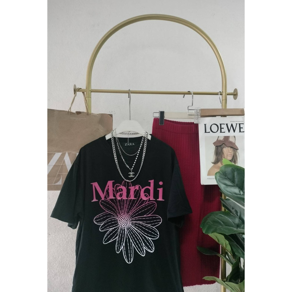 🌟STF_SHOP🌟เสื้อยืด แขนสั้น คอกลม งานผ้าcotton สกรีนลายแฟชั่นดอกไม้รุ้งFree Size - รูปที่ 4