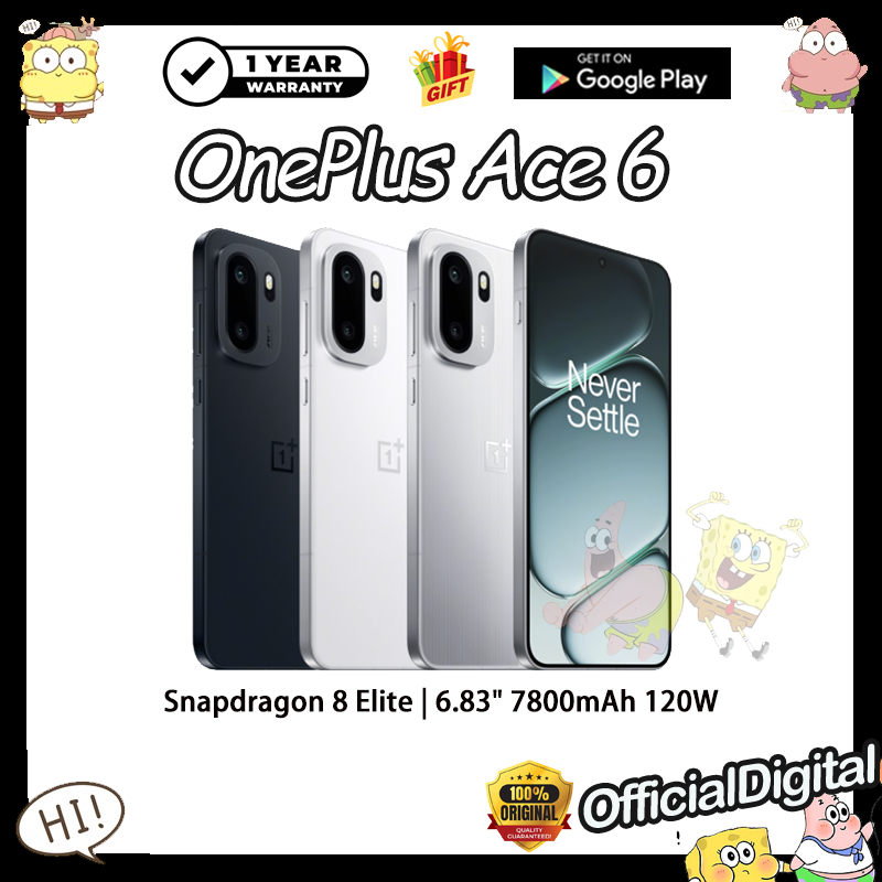 OnePlus Ace 6 Snapdragon 8 Elite 6.83" 7800mAh 120W OnePlus Ace6 | สนับสนุนไทยและ Google | รับประกัน 12 เดือน