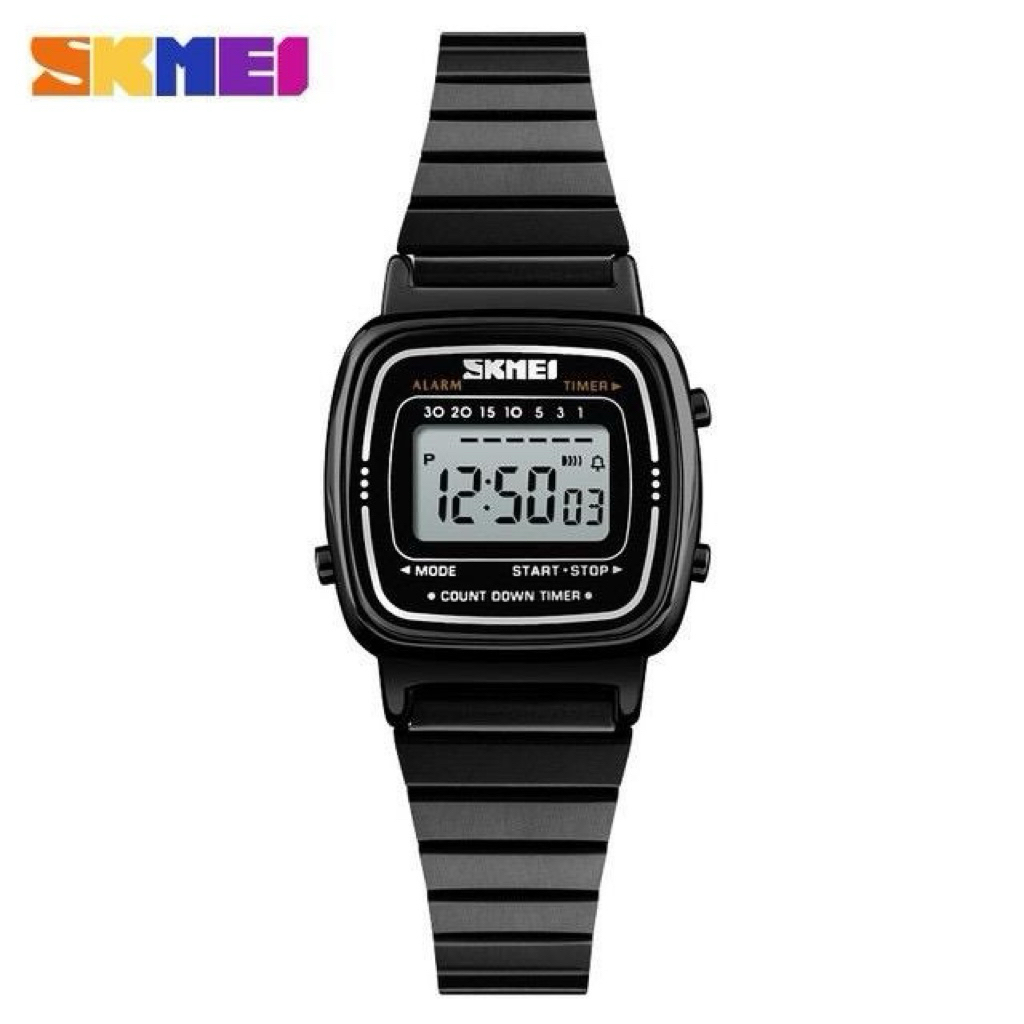 นาฬิกา SKMEI แท้ รหัส P4 กันน้ำ 100% ดิจิตอล หน้าปัดเหลี่ยม สายสแตนเลส สายเลื่อนปรับเองได้ พร้อมกล่อง รับประกัน 1 ปี