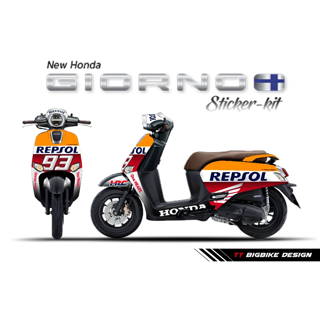 TT BIGBIKE DESIGN ชุดสติ๊กเกอร์แต่งลายรถ สำหรับ GIORNO TT REP RACING
