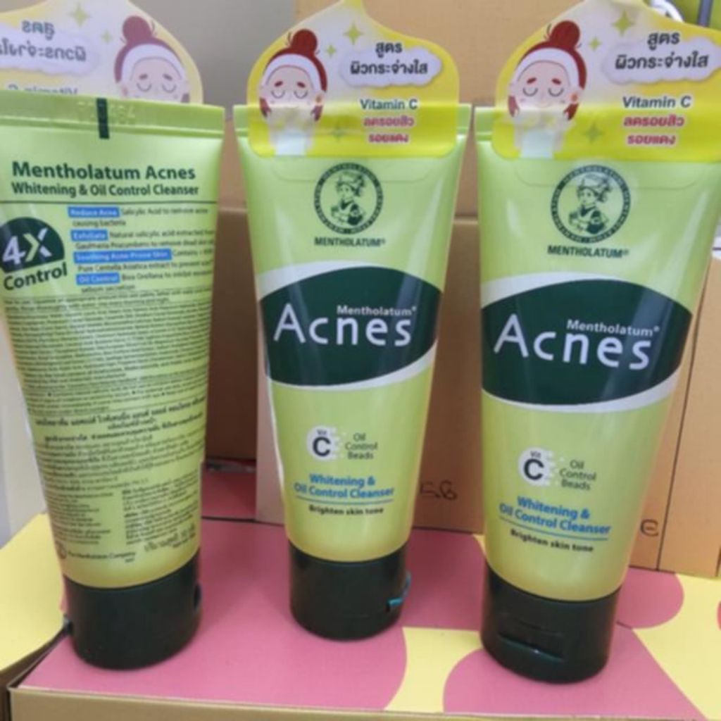 คลีนเซอร์ โฟม สิว หน้ามัน หมองคล้ำ เมนโทลาทั่ม Acnes mentholatum wash cleanser 50g whitening oil control redness cleared