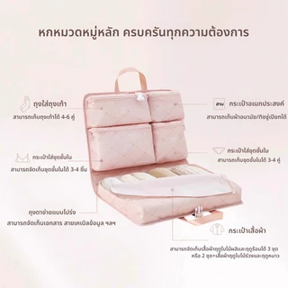ก้อนบรรจุพับได้สําหรับเดินทาง กระเป๋าจัดระเบียบ กระเป๋าเดินทางกีฬา กระเป๋าจัดเก็บ กันน้ำ 7 in 1 ของใช้ เดินทาง