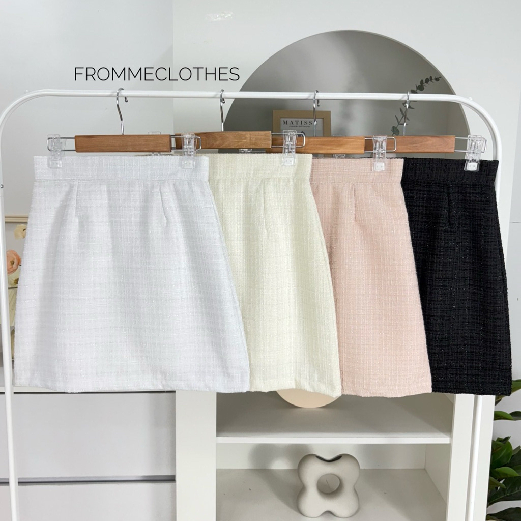 Frommeclothes👒กระโปรงทรงเอผ้าทวิต(XS-5XL)