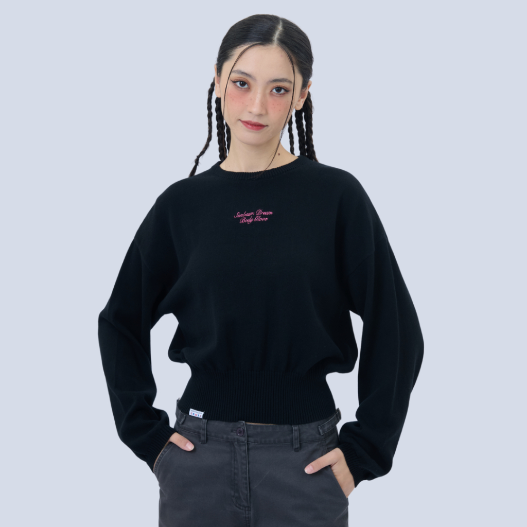 BODY GLOVE Women's Mystic Vibes Jumper Knit Sweater เสื้อสเว็ตเตอร์ แขนยาว สีดำ