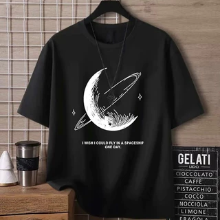 🚚BKK จัดส่งตลอด 24 (ผ้าฝ้าย)oversize unisex เนื้อผ้านุ่มระบายแขนสั้น T-shirt สีดำและสีขาว เสื้อยืดทูโทน เสื