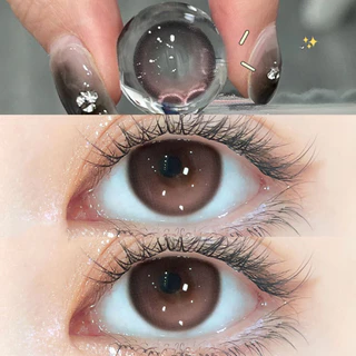 【1คู่-฿10!! 2 คู่-฿20】0~-600 Midroo คอนแทคเลนส์สีกรองแสงคอนเทค Pearl Grey เลนส์บิ๊กอาย 14.0mm-1คู่