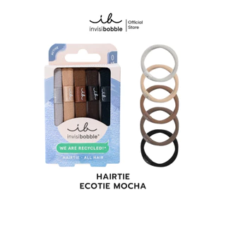 invisibobble ยางรัดผม ถนอมเส้นผม ยางรัดผมแบบผ้า รุ่น HAIRTIE Ecotie สี Mocha (1 กล่องบรรจุ 5 ชิ้น)