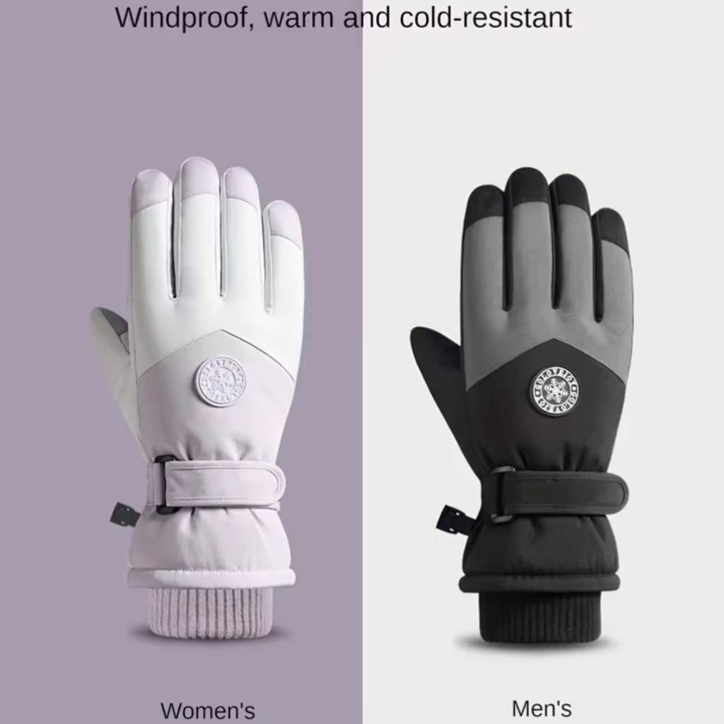 พร้อมส่ง 🇹🇭 ถุงมือสกีกันหนาว กันลม กันน้ำ บุขนอุ่น 🧤มีไซส์ชาย-หญิง Windproof Cold-resistant Gloves - รูปที่ 6