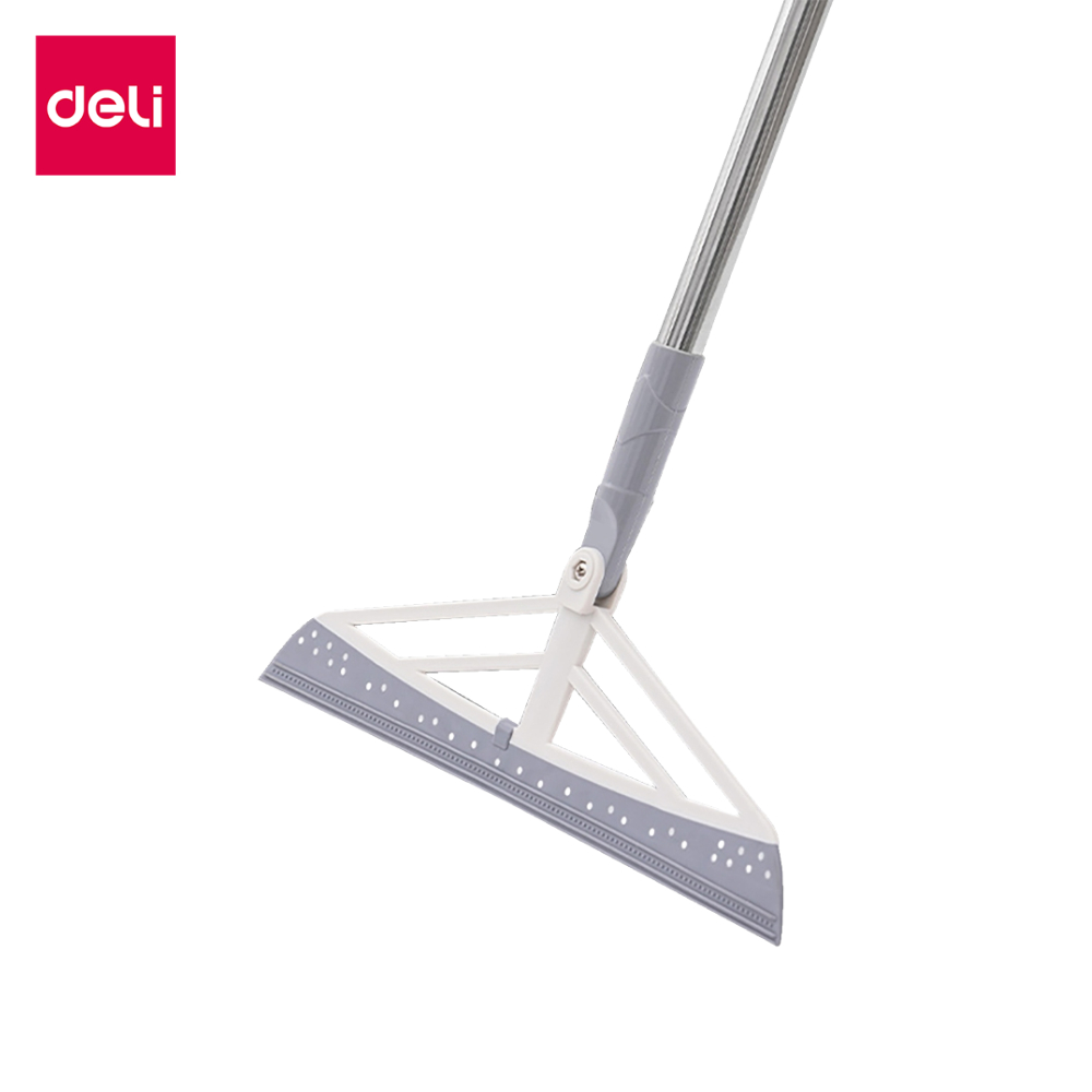 Deli ไม้กวาดซิลิโคน ไม้กวาดรีดน้ำ รีดน้ำบนพื้น ด้ามจับสแตนเลส ทำความสะอาดง่าย ใช้งานง่าย Wiper Broom