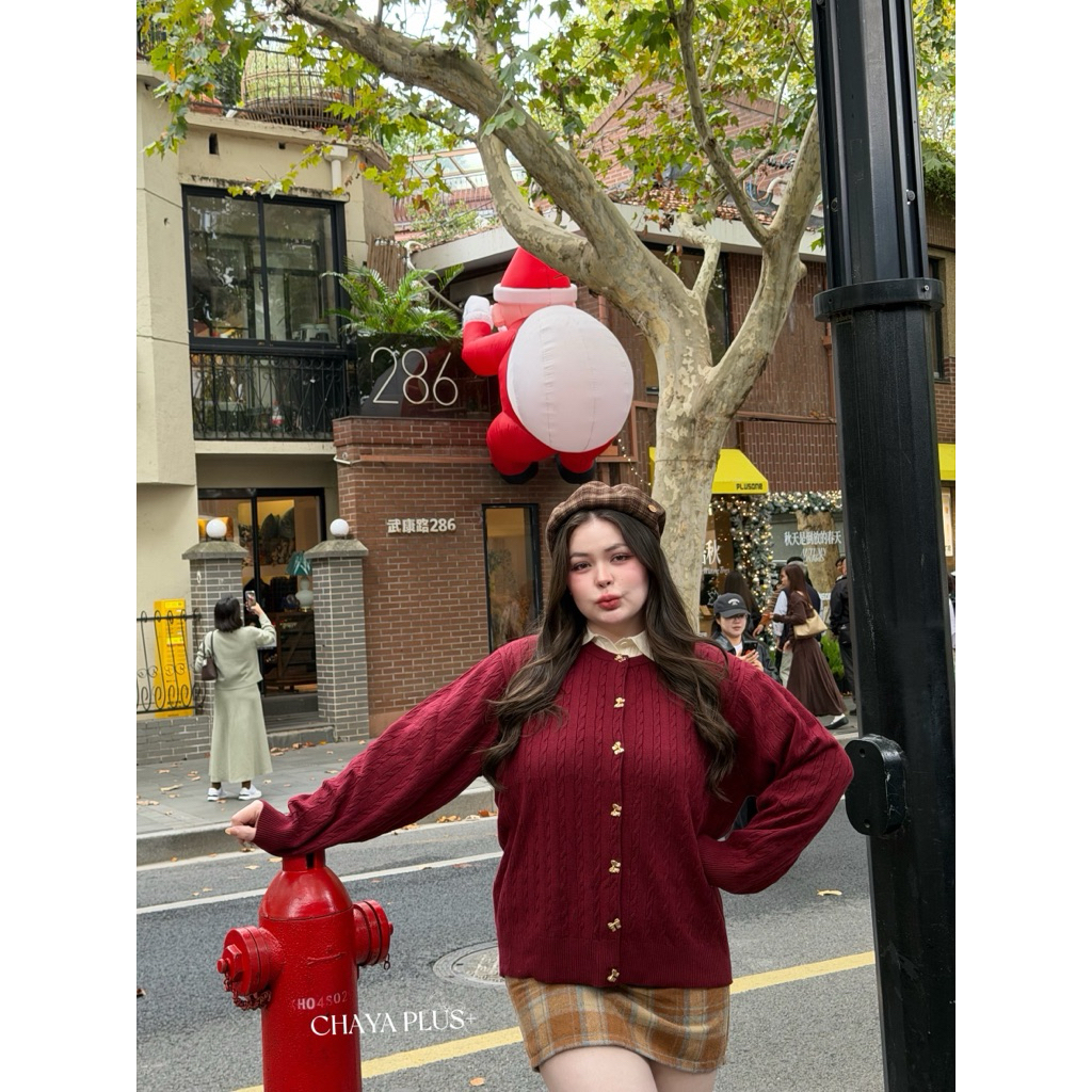เสื้อเสื้อแขนยาว เนื้อผ้าไหมพรมลายถักเปีย สั่งทอพิเศษทั้งตัวนำเข้า