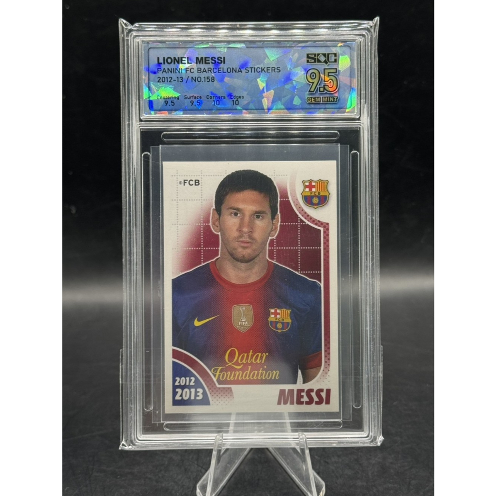👑 **LIONEL MESSI** SQC 9.5 GEM MINT! 2012 Panini FC Barcelona **STICKER #158** สภาพเจ็มมิ้นท์
