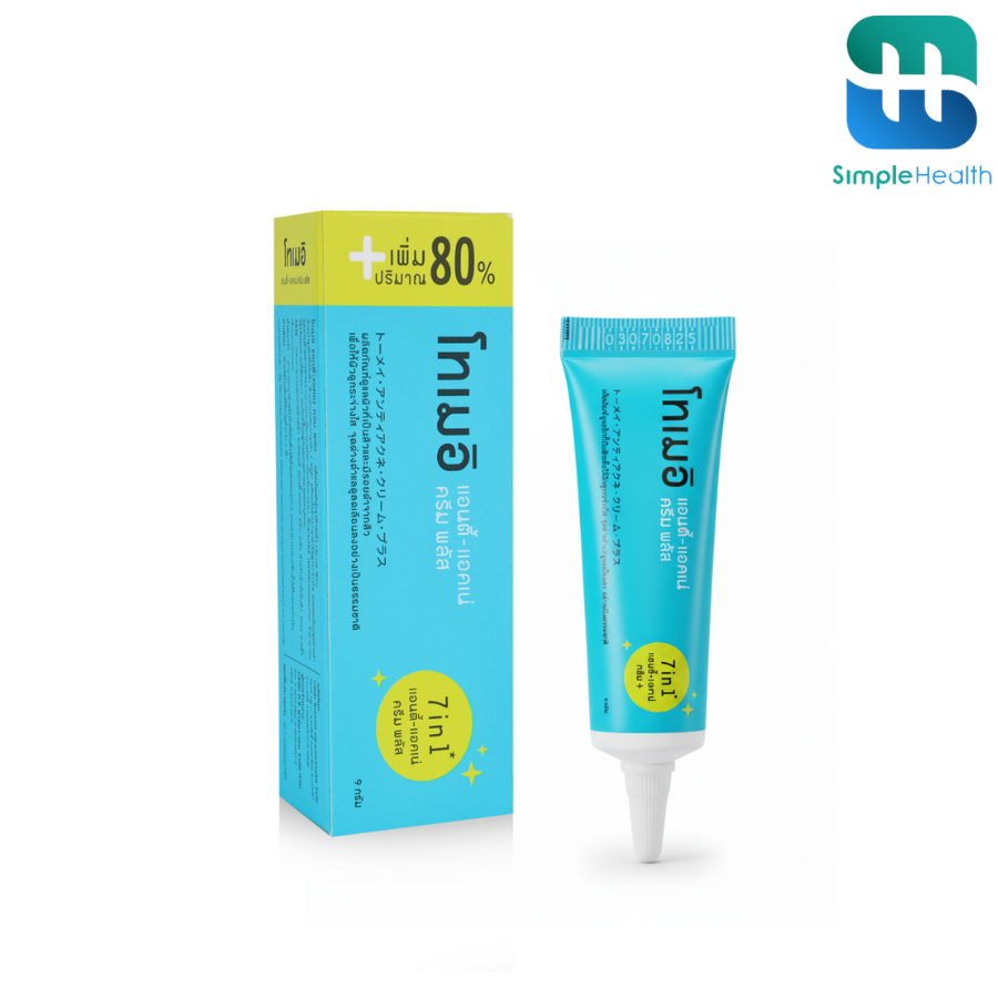 Simple Healthcare เจลแต้มสิวTomei แอนตี้ แอคเน่ ครีม Anti Acne Cream สูตรลดการเกิดสิวและรอยสิวสูตร 7-in-1 9 กรัม
