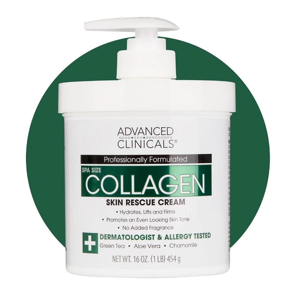 🌿คอลลาเจนเข้มข้น🥇 Advanced Clinicals, Collagen, Skin Rescue Lotion, 16oz(454g) 💚ครีมคอลลาเจน สินค้าน
