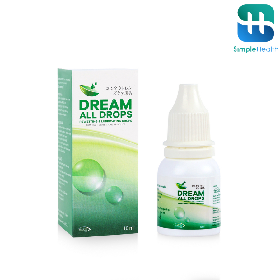 Simple Healthcare น้ำตาเทียม Dream All Drops น้ำตาเทียม ช่วยบำรุงดวงตา เพิ่มความชุ่มชื้น ขนาด 10 ml