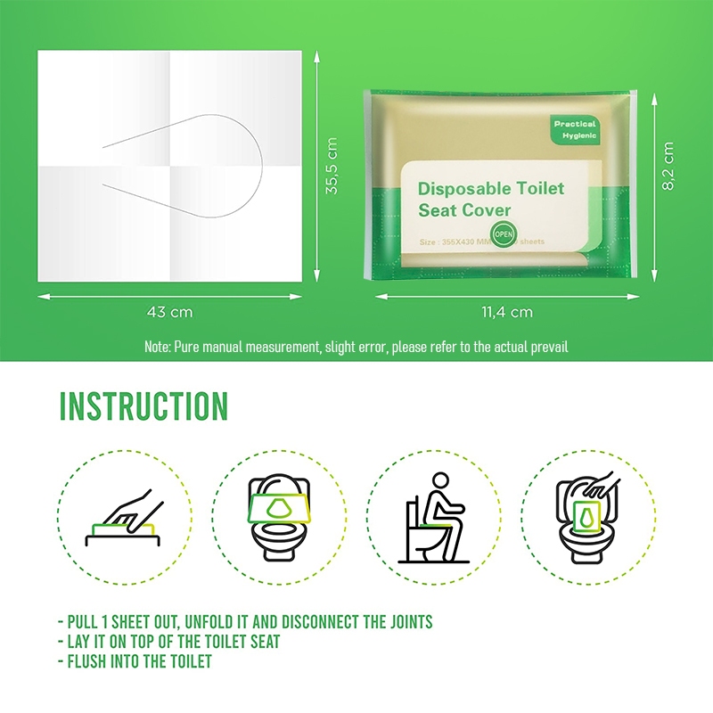 กระดาษรองนั่ง 1แพ็ค10ชิ้น แผ่นรองนั่งชักโครก แผ่นรองนั่ง วางบนฝารองนั่งชักโครกในห้องน้ำ - รูปที่ 6