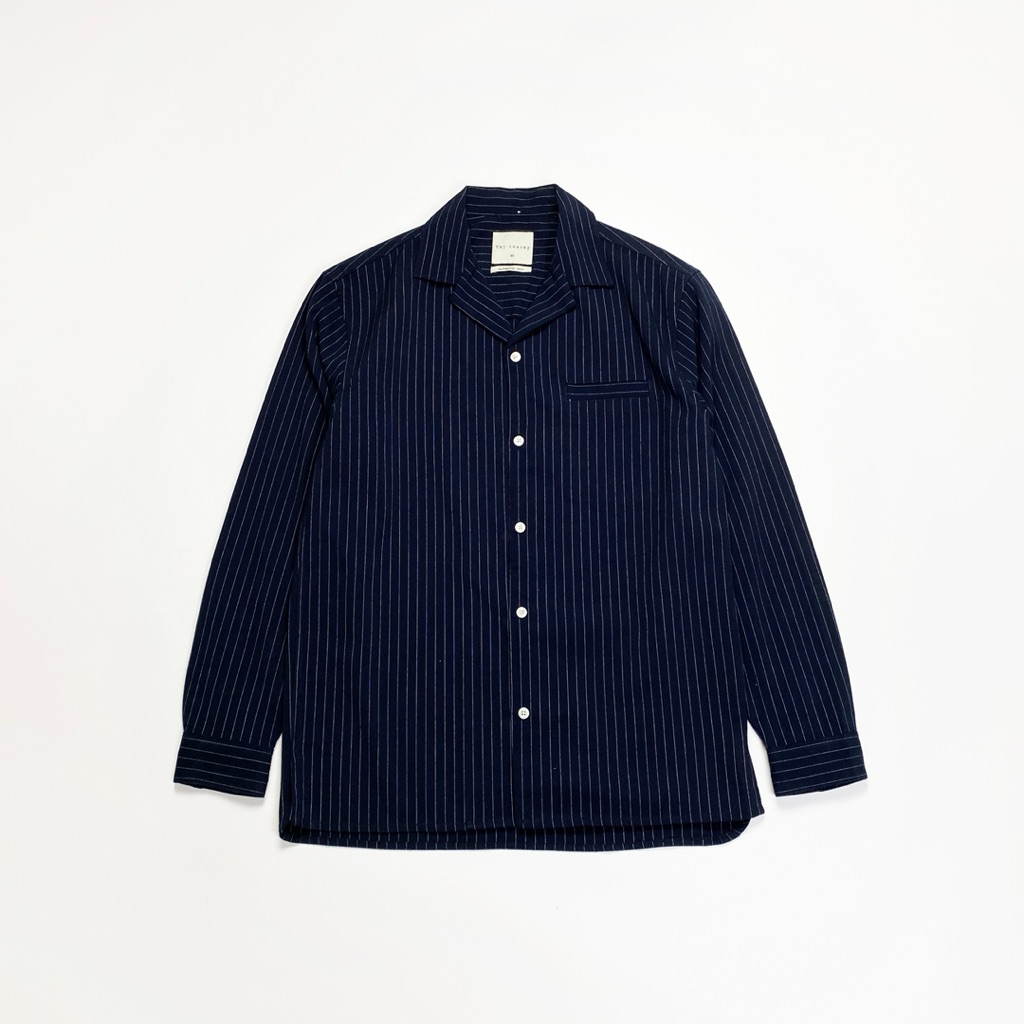 Tbj nearby ── open collar stripe shirt