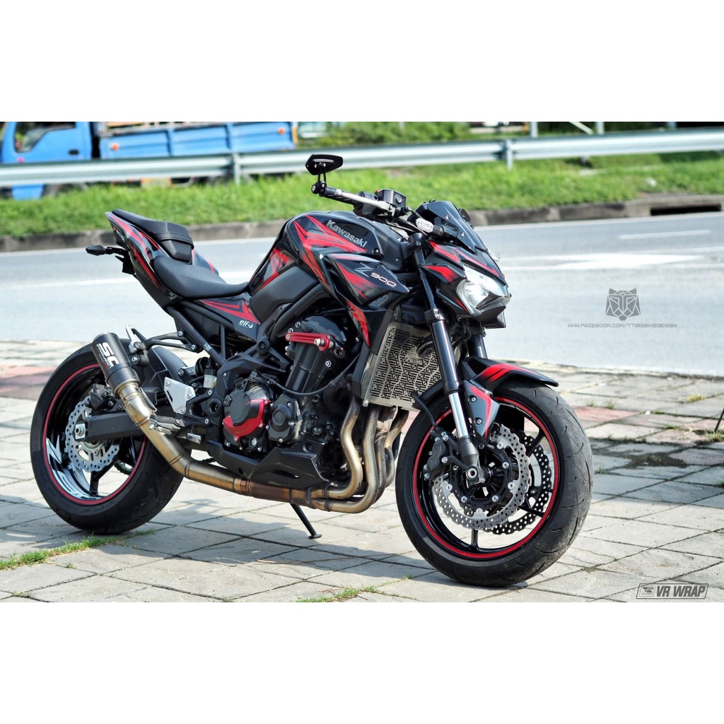 TT BIGBIKE DESIGN ชุดสติ๊กเกอร์แต่งลายรถ สำหรับ Z900 (2020-2024) ลาย TT RACE LINE