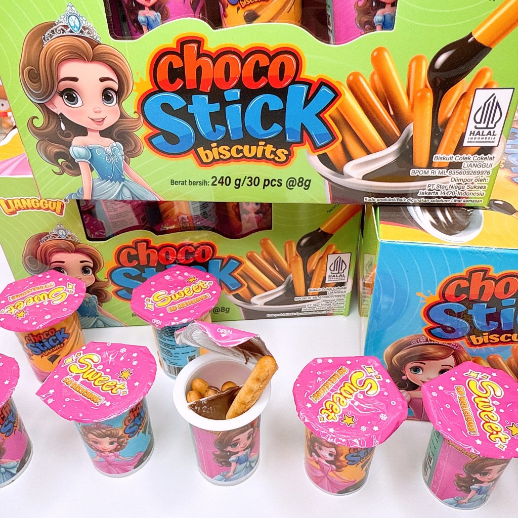 Choco ถาดและแบบกระปุก ขนมปังเเท่งบิสกิต จิ้มช็อกโกแลต <1 กล่อง 30 ชิ้น>