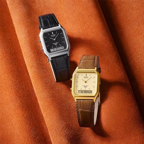 CASIO นาฬิกาข้อมือผู้หญิง สายหนัง รุ่น AQ-230,AQ-230EL,AQ-230EGL,AQ-230EL-1A,AQ-230EGL-9A