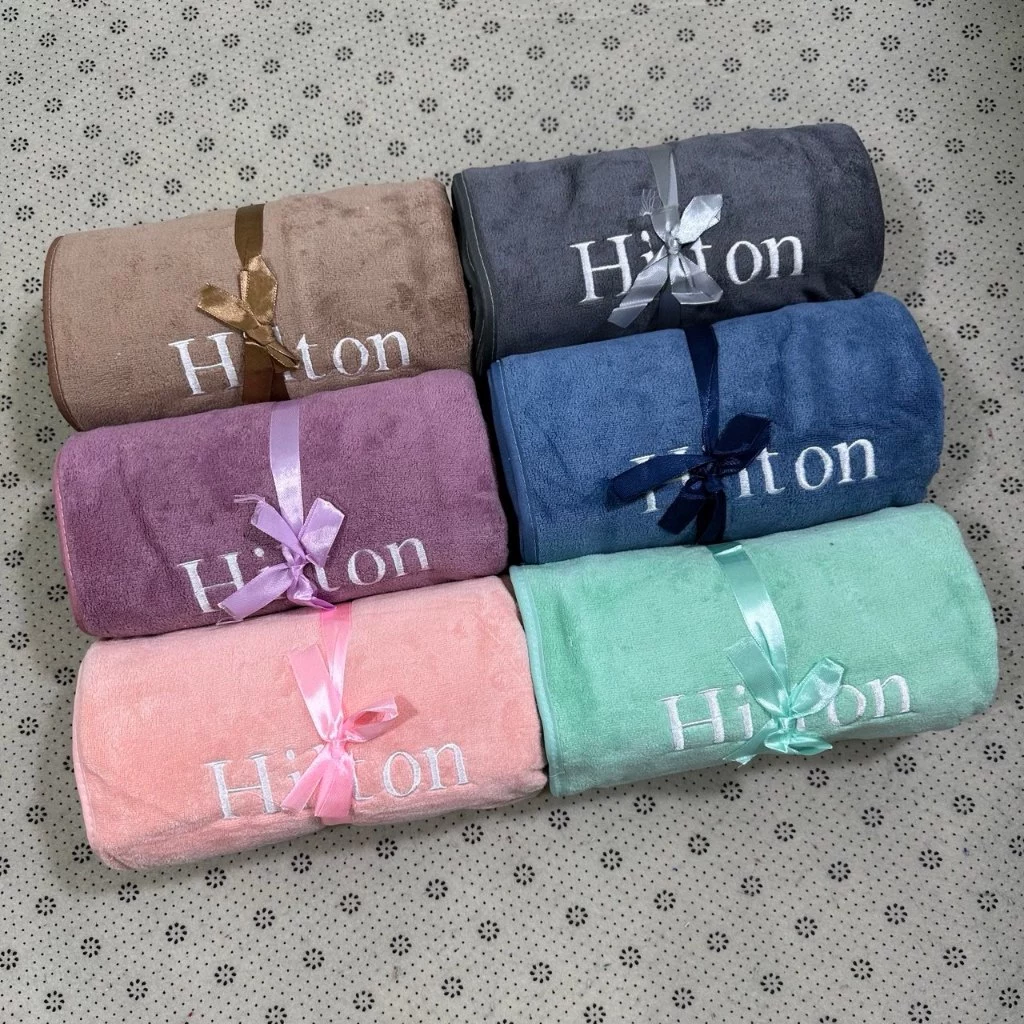 ผ้าเช็ดตัว Hilton เนื้อผ้าหน้าดี ขนาด 70*140.cm ชุด 6ผืน คละสี