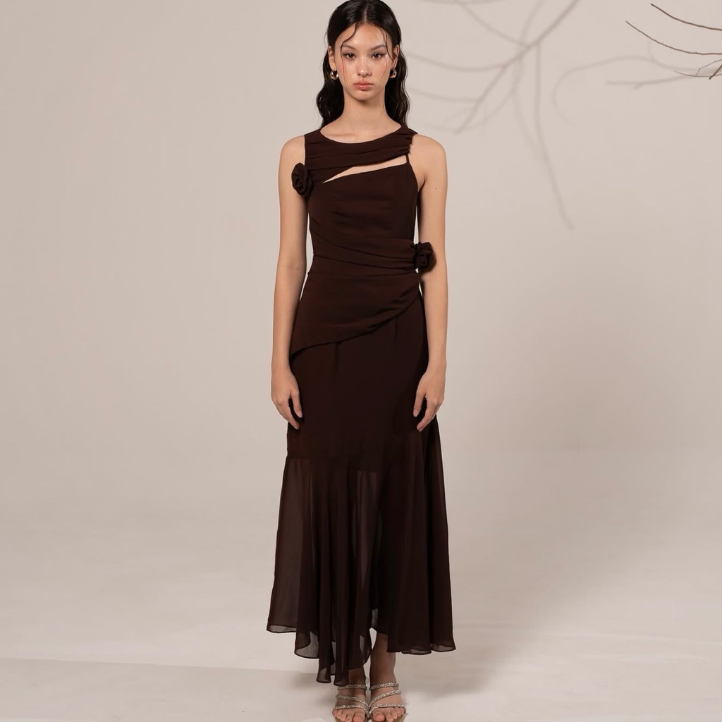 มือ2:Waffle dress เดรสออกงาน ผ้าชีฟอง Size.M จากร้าVenusP