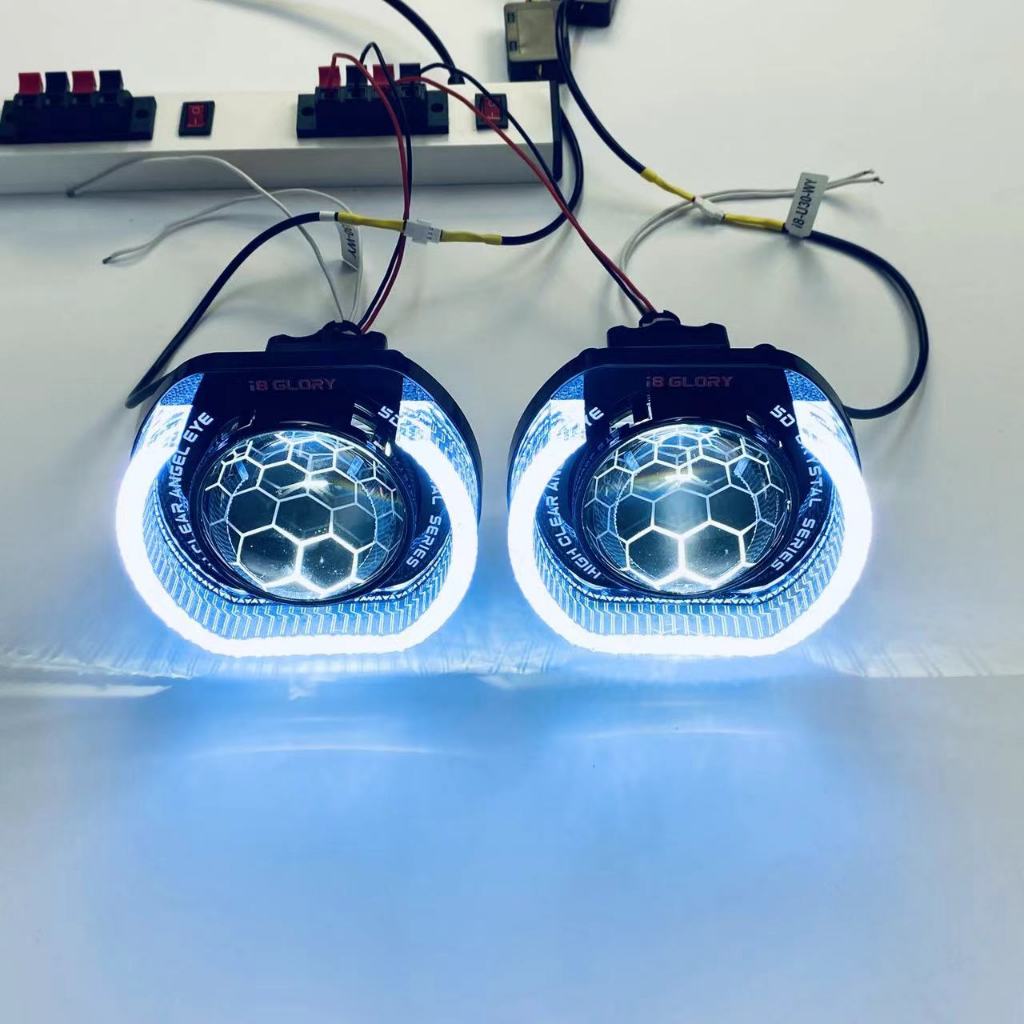 โปรเจคเตอร์เลนส์ Bi LED 3 นิ้ว FOOTBALL LENS 5D i8 U บริการหลังการขาย กทม. รถยนต์ h4 h7 h1 h11 9005 