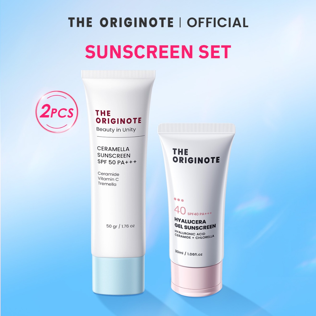 [แพ็คคู่] The Originote Hyalucera Gel Sunscreen + Ceramella Sunscreen ครีมกันแดดเนื้อเจลใส + ครีมกัน