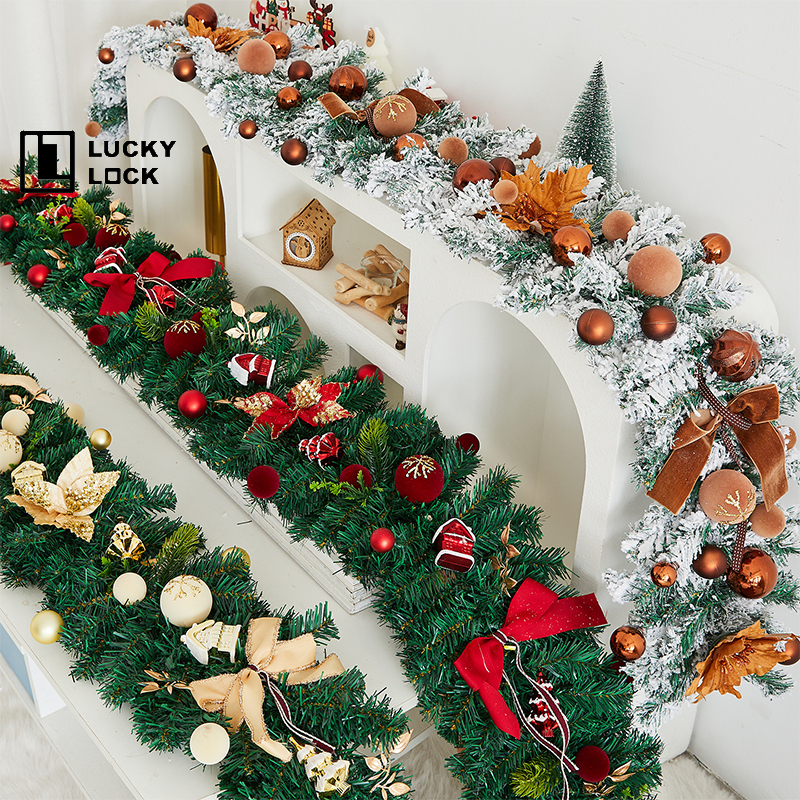 Luckylock ริบบิ้นตกแต่งคริสต์มาส พร้อมไฟประดับ LED ความยาว 2.7 เมตร Christmas decorations
