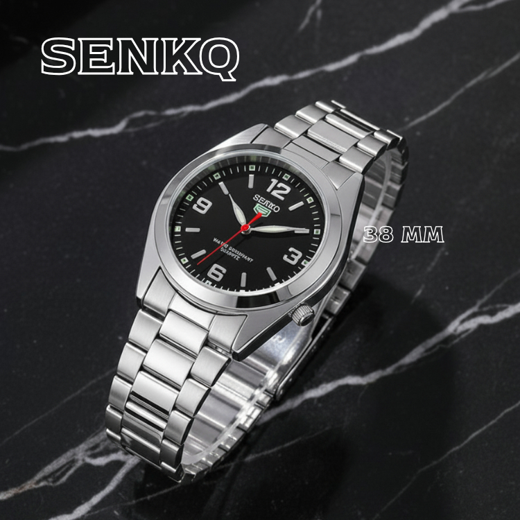 นาฬิกาแบรนด์ "SENKQ" นาฬิกาสายสแตนเลสผู้ชาย กันน้ำ พรายน้ำ