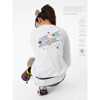 CryingCenter เสื้อยืดคอกลมแขนยาวสำหรับออกกำลังกาย Rock Climbing Long-Sleeve T-Shirt (UPF 50+)