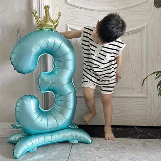 ลูกโป่งตัวเลข เลขมงกุฎ มีฐานตั้งได้ ขนาด 40 นิ้ว