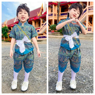 ชุดไทยเด็กท่านขุน แถมคาดเอว หล่อมาก 1-6ปี