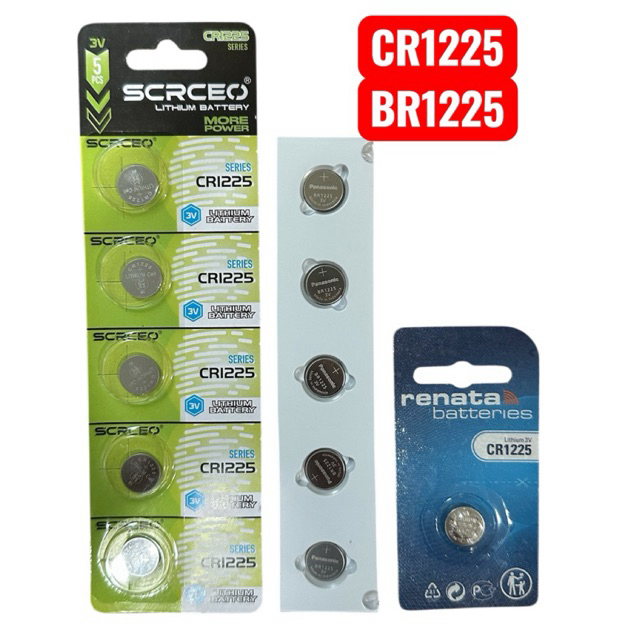 ถ่านรีโมทรถCR1225/BR1225 Lithium 3V ของแท้(Panasonic,Renata,SCRCEO)