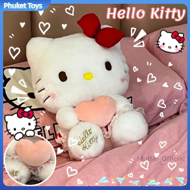 30/40CM Sanrio ตุ๊กตาคิตตี้ Hello Kitty ตุ๊กตาแมวหน้าคิตตี้ ตุ๊กตา