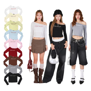 kome.offi (S-4XL) เสื้อไหล่ตก รุ่น windy top