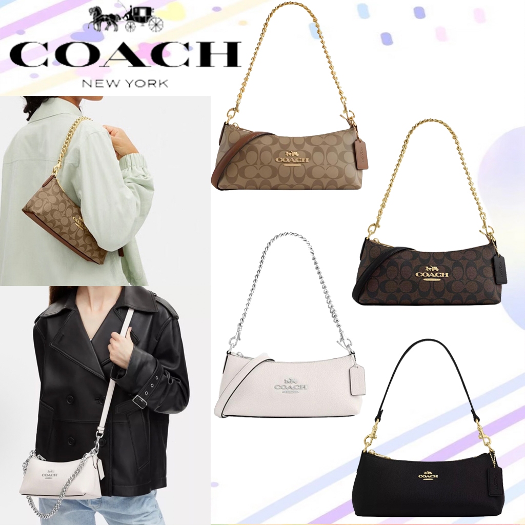 ของแท้ 100 % COACH charlotte25 CL405-IMBDX/CL405-IMAA8/CL407-SVHA/CCO18-IMBLK แฟชั่นใหม่สุภาพสตรีกระ