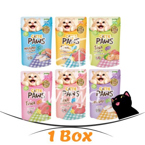 [ยกลัง 48 ซอง] คละไม่ได้ Cattie Paws อาหารเปียกแมว
